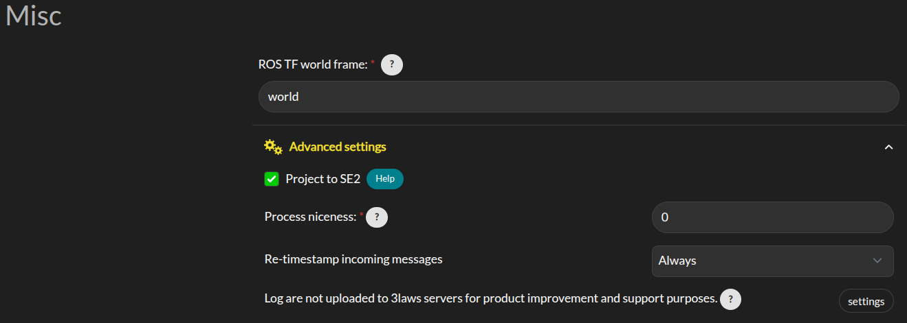 Configuration > Misc Page