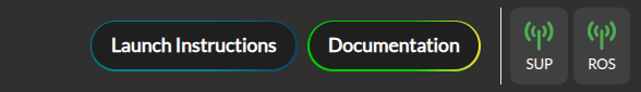 Control Panel NavBar with ros bridge connected.